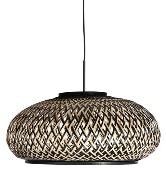 Steinhauer Lampa wisząca Sparkled Light, możliwość ściemniania, czarny, salon / jadalnia, bambus