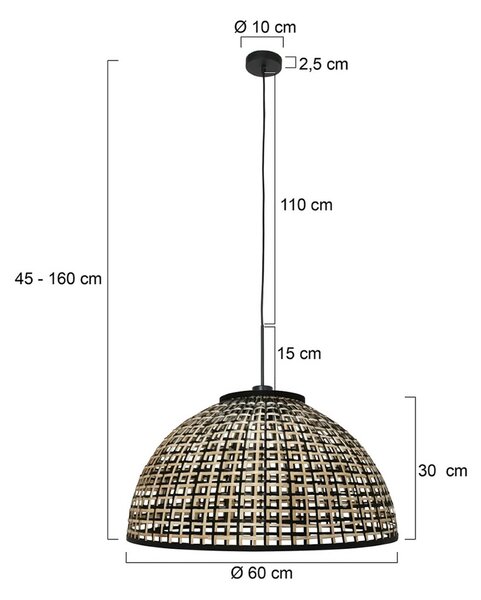Steinhauer Lampa wisząca Sparkled Light, możliwość ściemniania, czarny, salon / jadalnia, bambus