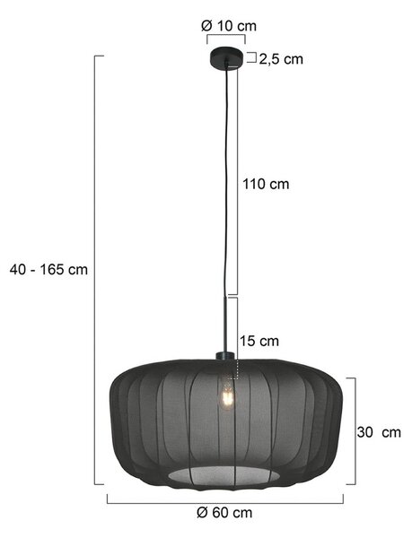 Steinhauer Lampa wisząca Sparkled Light, możliwość ściemniania, czarny, salon / jadalnia, tkanina / materiał / jedwab, nowoczesny