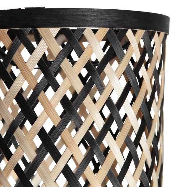 Mexlite Lampa sufitowa Sumba, możliwość ściemniania, czarny, salon / jadalnia, bambus