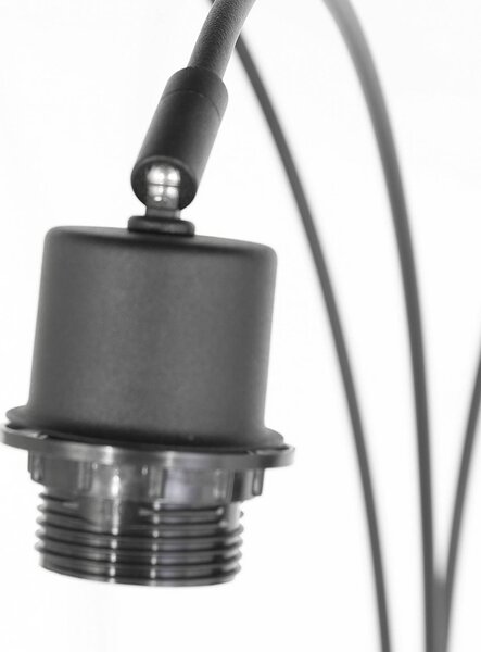 Steinhauer Lampa łukowa - lampa stojąca Nox Light, czarny, salon / jadalnia, metal