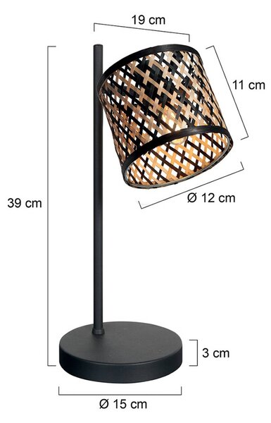 Mexlite Lampa stołowa Sumba, czarny, salon / jadalnia, metal