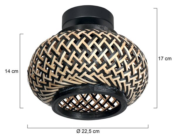 Steinhauer Lampa sufitowa Bloeba, możliwość ściemniania, czarny, salon / jadalnia, metal