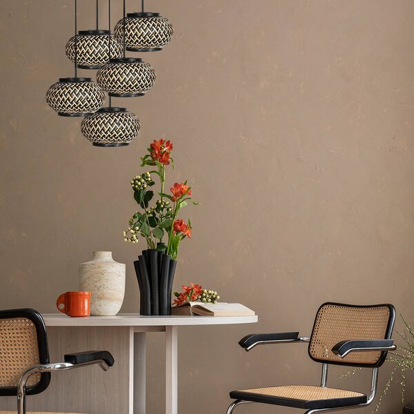 Steinhauer Lampa wisząca NoxLight, możliwość ściemniania, czarny, salon / jadalnia, metal