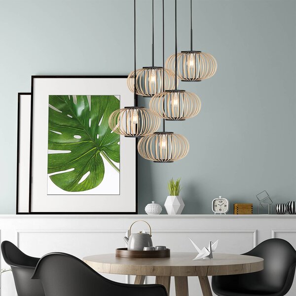 Anne Light Lampa wisząca Silva, możliwość ściemniania, czarny, salon / jadalnia, metal
