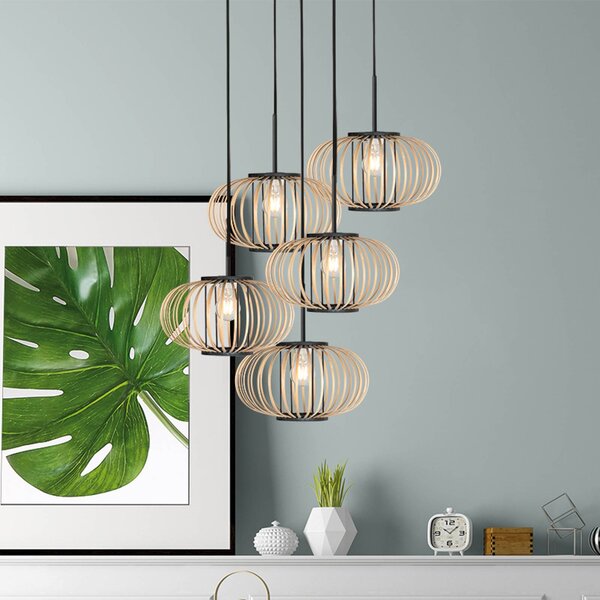 Anne Light Lampa wisząca Silva, możliwość ściemniania, czarny, salon / jadalnia, metal