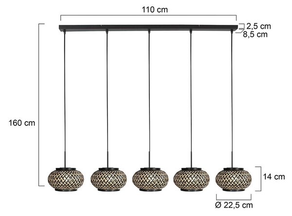 Steinhauer Lampa wisząca NoxLight, możliwość ściemniania, czarny, salon / jadalnia, metal