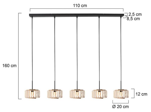 Steinhauer Lampa wisząca Breeza Beache, możliwość ściemniania, czarny, salon / jadalnia, metal