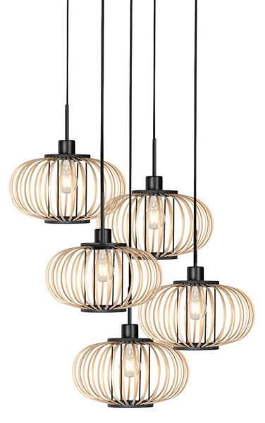 Anne Light Lampa wisząca Silva, możliwość ściemniania, czarny, salon / jadalnia, metal