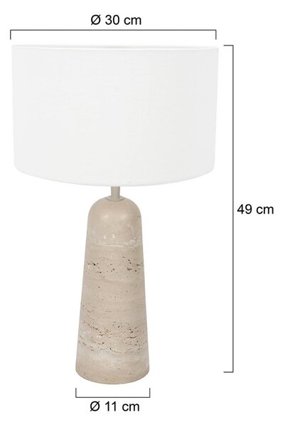 Anne Light Lampa stołowa Travino, kremowy / amber, salon / jadalnia, kamień