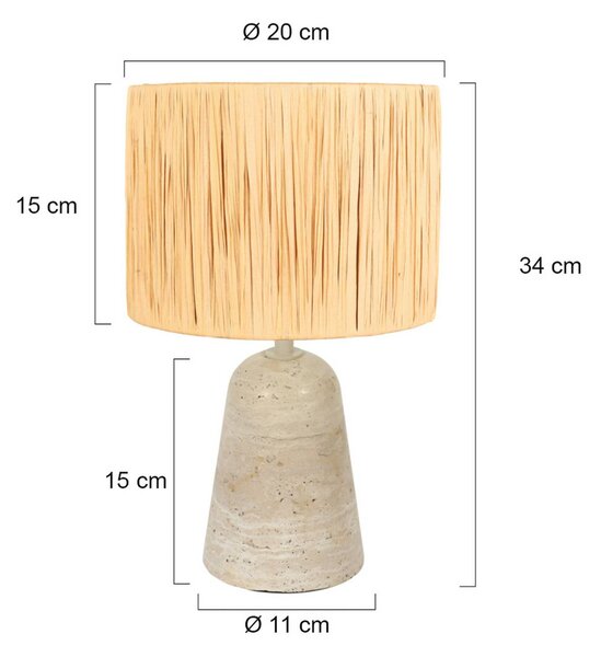 Anne Light Lampa stołowa Travino, kremowy / amber, salon / jadalnia, kamień
