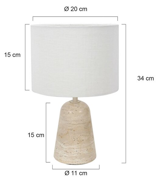 Anne Light Lampa stołowa Travino, kremowy / amber, salon / jadalnia, kamień