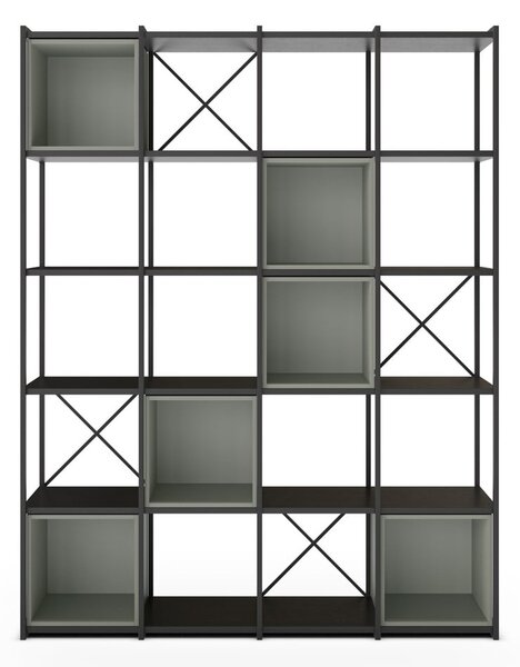 Zielono-czarny regał 140x179 cm Anya – Marckeric