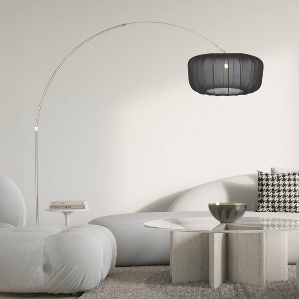 Steinhauer Lampa łukowa - lampa stojąca Sparkled Light, aluminiowy / szary / cynkowy, salon / jadalnia, metal, nowoczesny