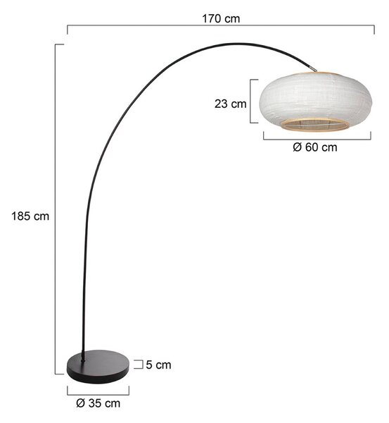 Mexlite Lampa łukowa - lampa stojąca Solva, czarny, salon / jadalnia, metal