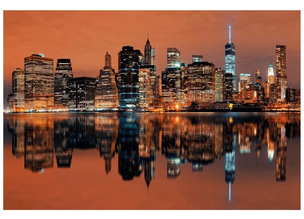 Fototapeta odbicie Manhattanu w wodzie