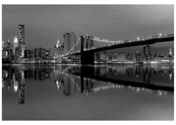 Fototapeta czarno-biały most na Manhattanie