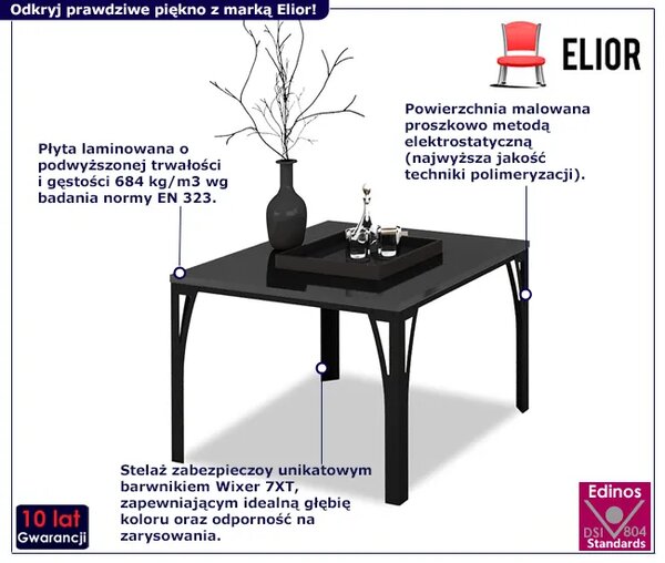 Czarny stolik kawowy z metalowym stelażem E7-T90