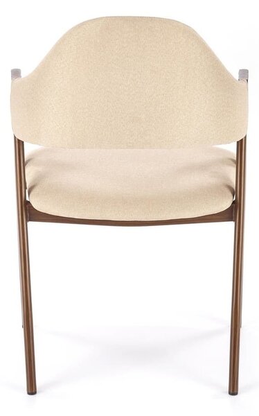 Designerskie krzesło do jadalni beż/orzech | Umeblowana.com