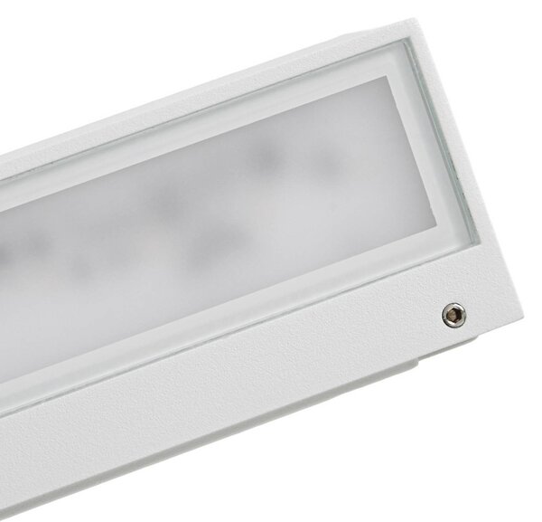 Kinkiet zewnętrzny LED Lengo Lucande, biały / opal, aluminium, nowoczesny