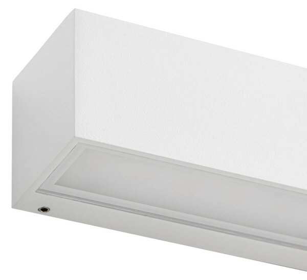 Kinkiet zewnętrzny LED Lengo Lucande, biały / opal, aluminium, nowoczesny