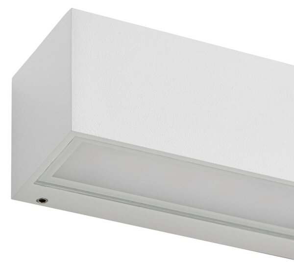 Kinkiet zewnętrzny LED Lengo Lucande, biały / opal, aluminium, nowoczesny