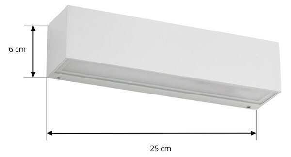 Kinkiet zewnętrzny LED Lengo Lucande, biały / opal, aluminium, nowoczesny