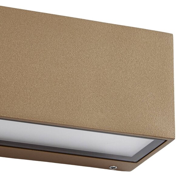 Kinkiet zewnętrzny LED Lengo Lucande, brązowy / rdzawy, aluminium, nowoczesny