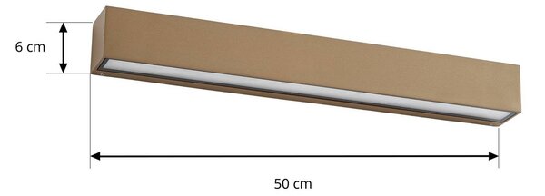 Kinkiet zewnętrzny LED Lengo Lucande, brązowy / rdzawy, aluminium, nowoczesny