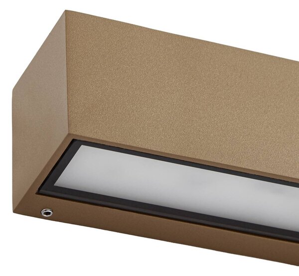 Kinkiet zewnętrzny LED Lengo Lucande, brązowy / rdzawy, aluminium, nowoczesny