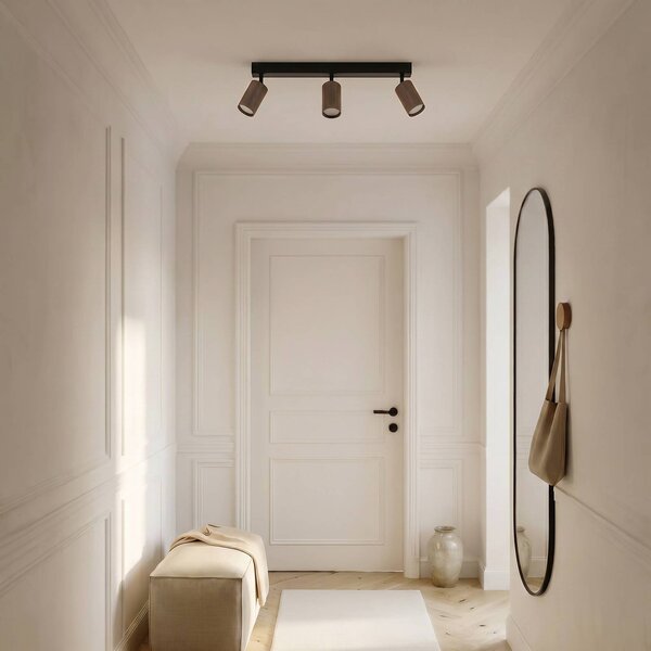 Reflektor sufitowy Tune, 3-punktowa, brązowy, metalowy, długość 66 cm Tune TK Lighting, możliwość ściemniania, brązowy / rdzawy, salon / jadalnia, aluminium