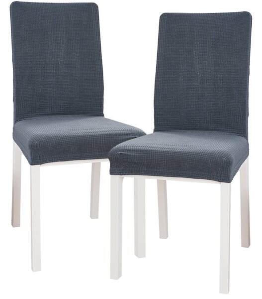 Elastyczny pokrowiec na krzesło Magic clean ciemnoszary, 45 - 50 cm, zestaw 2 szt