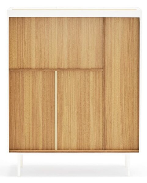 Biała wysoka komoda w dekorze dębu 95x120 cm Arista – Teulat