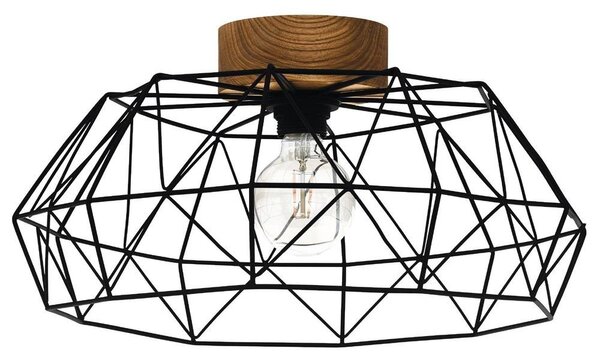 Lampa sufitowa połączenie drewna i stali
