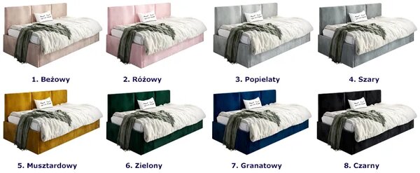 Zielone łóżko z wysokim oparciem R5-E53