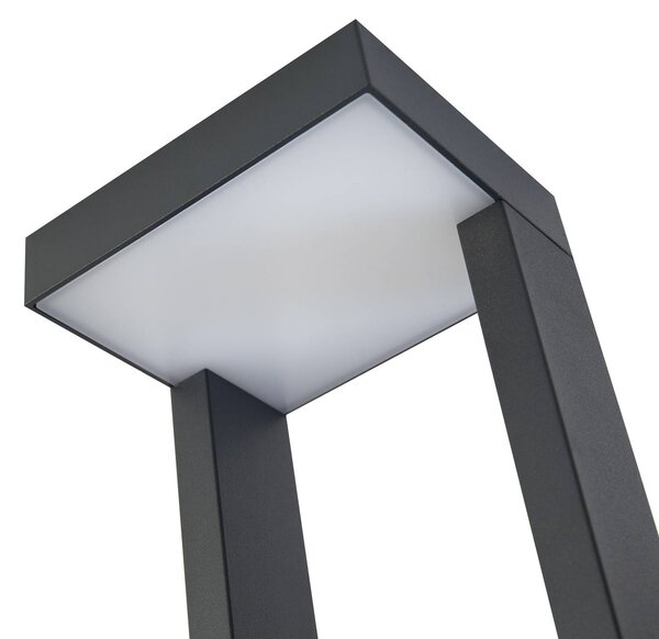 Słupek oświetleniowy LED Lonete Lindby, czarny, aluminium, nowoczesny