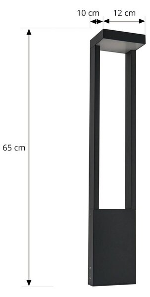 Słupek oświetleniowy LED Lonete Lindby, czarny, aluminium, nowoczesny