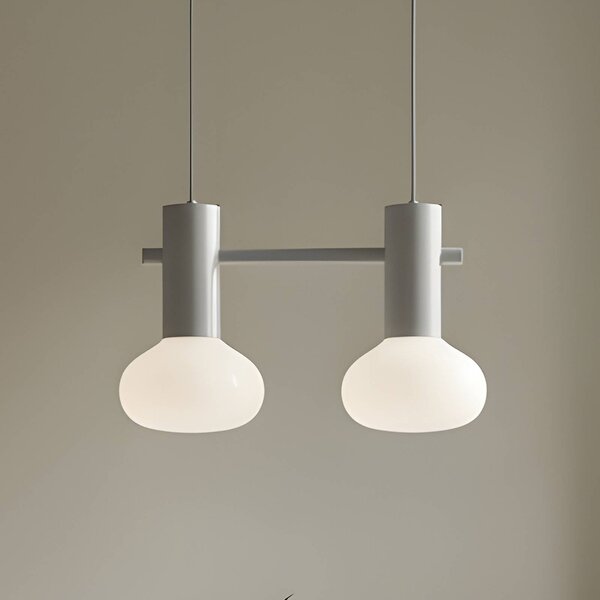 Lampa wisząca szklana Flo ALDEX, możliwość ściemniania, aluminiowy / szary / cynkowy, salon / jadalnia, metal, design