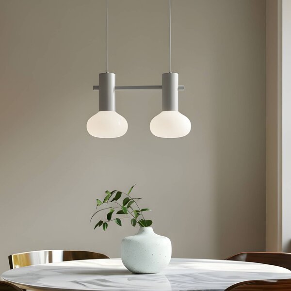 Lampa wisząca szklana Flo ALDEX, możliwość ściemniania, aluminiowy / szary / cynkowy, salon / jadalnia, metal, design