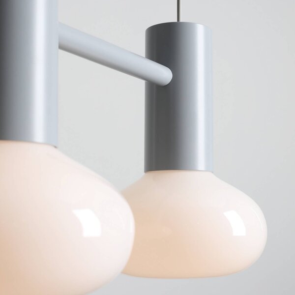 Lampa wisząca szklana Flo ALDEX, możliwość ściemniania, aluminiowy / szary / cynkowy, salon / jadalnia, metal, design