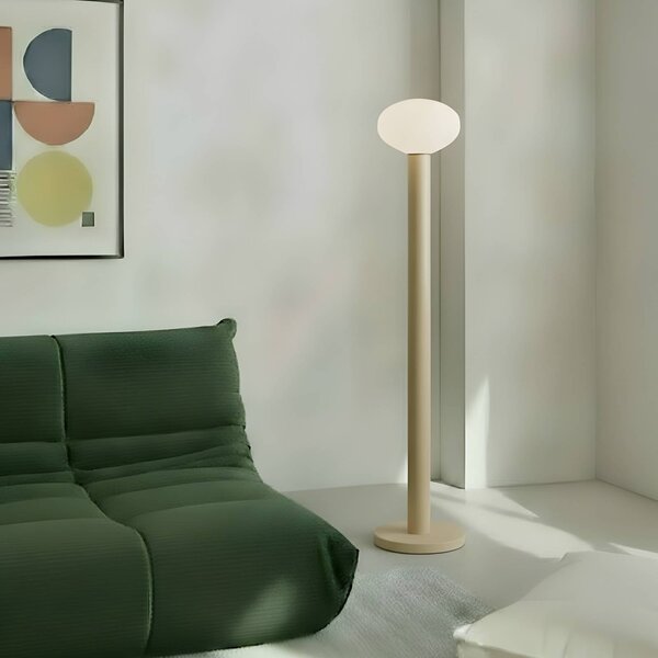 Lampa stojąca designerska Flo ALDEX, kremowy / amber, salon / jadalnia, metal, design
