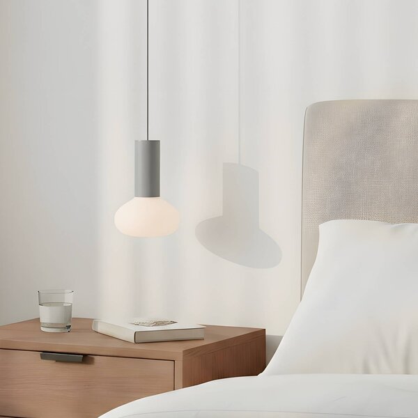 Lampa wisząca szklana Flo ALDEX, możliwość ściemniania, aluminiowy / szary / cynkowy, salon / jadalnia, metal, design