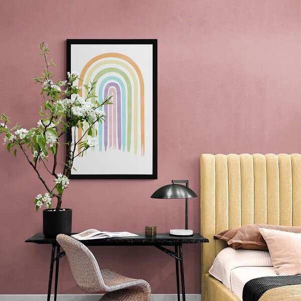 Plakat pastelowa tęcza Mid-Century