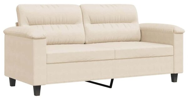 Sofa 2-osobowa, beÅ¼owy, 140 cm, tapicerowana mikrofibrÄ