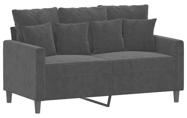 Sofa 2-osobowa, czarna, 120 cm, tapicerowana aksamitem