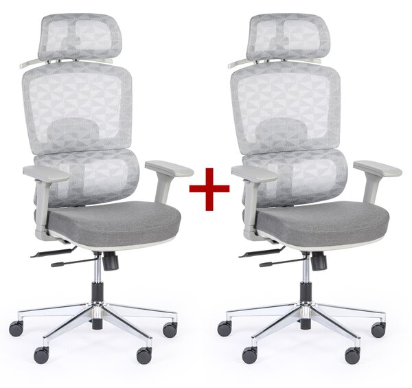 Krzesło biurowe TERRY 1+1 GRATIS, szary