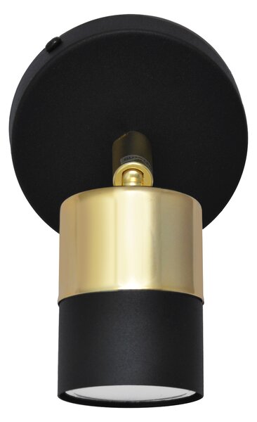 Kinkiet spot TUBSSON czarno-złota R-KM 1166/1 BK+GO