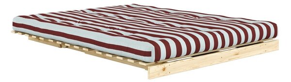 Bordowa/jasnoniebieska rozkładana sofa 160 cm Roots – Karup