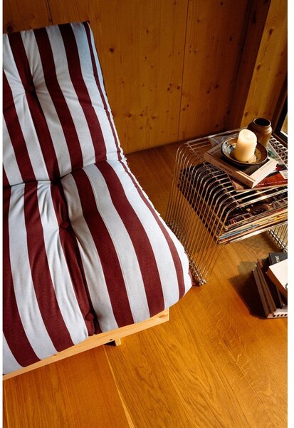 Bordowa/jasnoniebieska rozkładana sofa 160 cm Roots – Karup