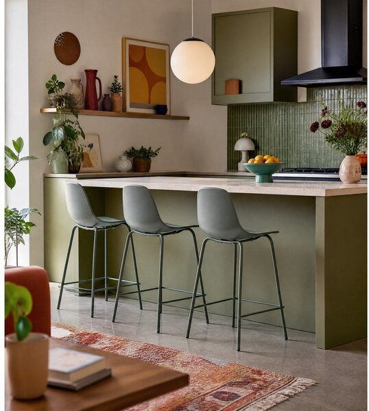 Plastikowy hoker w kolorze khaki (wysokość siedziska 67,5 cm) Whitby – Unique Furniture